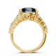 Pear Shape 14K White Gold Gems Statement Ring