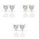 3 Prong Solitaire Earrings