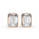 Bezel Set Solitaire Earrings