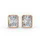 Bezel Set Solitaire Earrings
