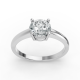 Round Shape 14K Rose Gold 4 Prong Solitaire Ring in Lab Grown Diamonds