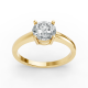 Round Shape 14K Rose Gold 4 Prong Solitaire Ring in Lab Grown Diamonds