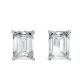 0.10CTW Emerald Shape Lab Grown Diamond 4-prong Push-Back Studs in Rhodium / Gold Plated 925 Sterling Silver