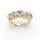 Heart Shape Diamond Anniversary Band in Gold