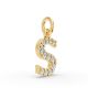 Round Shape Diamond Alphabet Collection in Gold