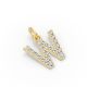 Round Shape Diamond Alphabet Collection in Gold