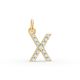 Round Shape Diamond Alphabet Collection in Gold