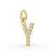 Round Shape Diamond Alphabet Collection in Gold