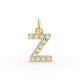 Round Shape Diamond Alphabet Collection in Gold