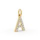 Round Shape Diamond Alphabet Collection in Gold