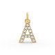 Round Shape Diamond Alphabet Collection in Gold